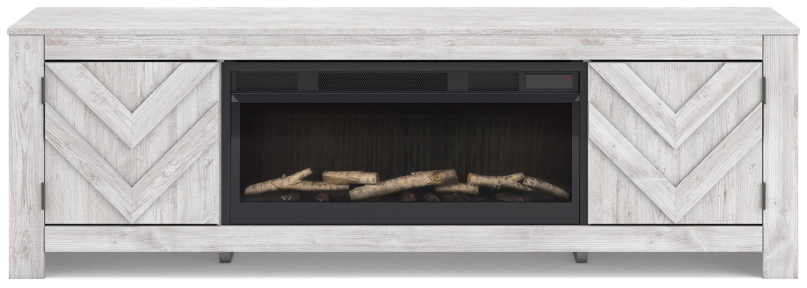 Cayboni 71" TV Stand with Electric Fireplace - White (1)