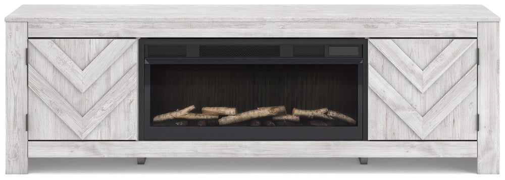 Cayboni 71" TV Stand with Electric Fireplace - White (1)