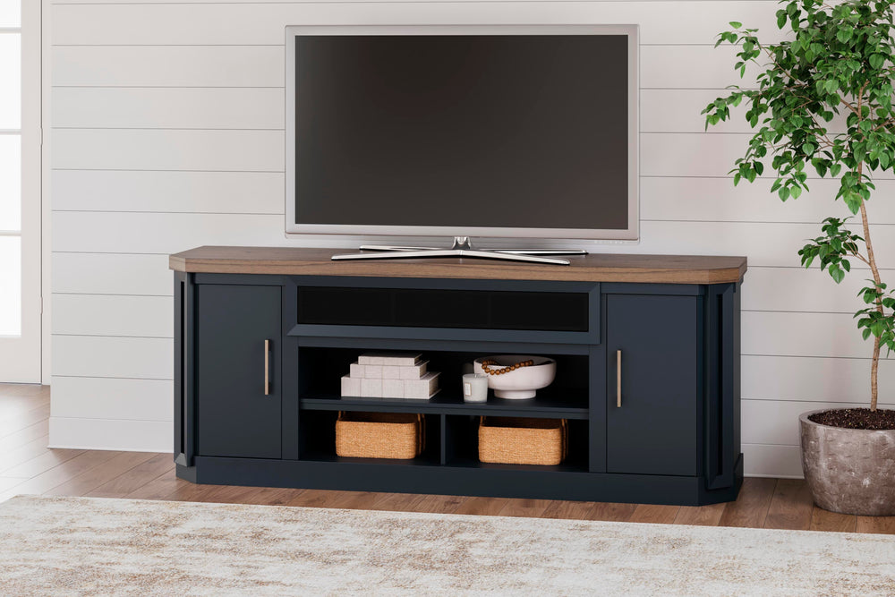 Landocken 83" TV Stand - Dark Brown (2)