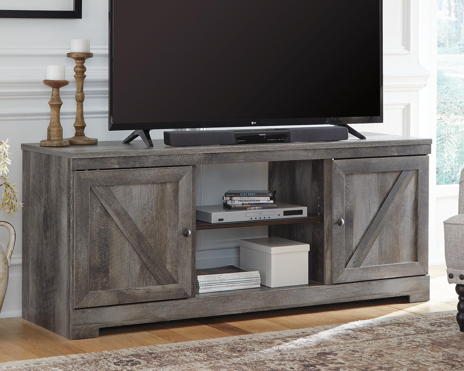 Wynnlow 63" TV Stand - Gray (2)