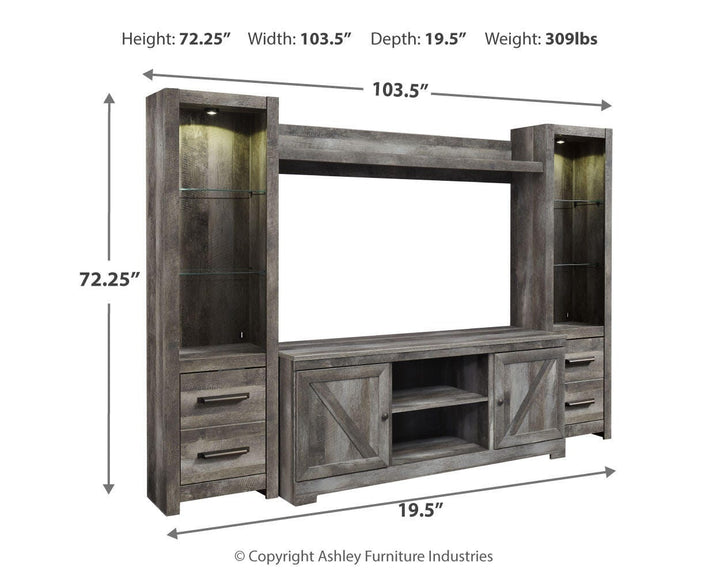 Wynnlow 4-Piece Entertainment Center - Gray (4)