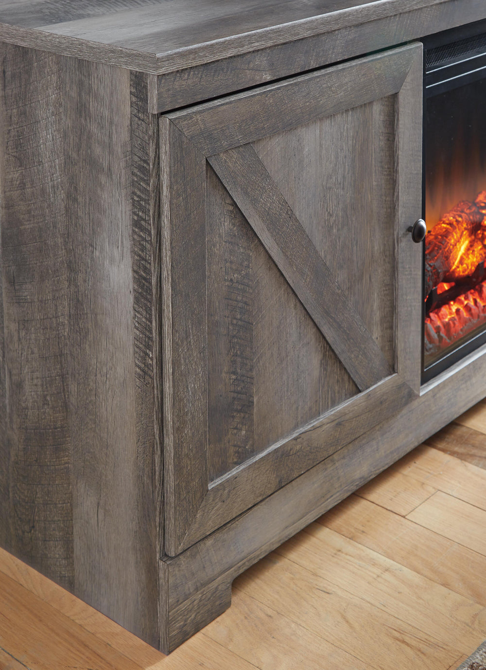 Wynnlow 4-Piece Entertainment Center with Electric Fireplace - Gray (3)