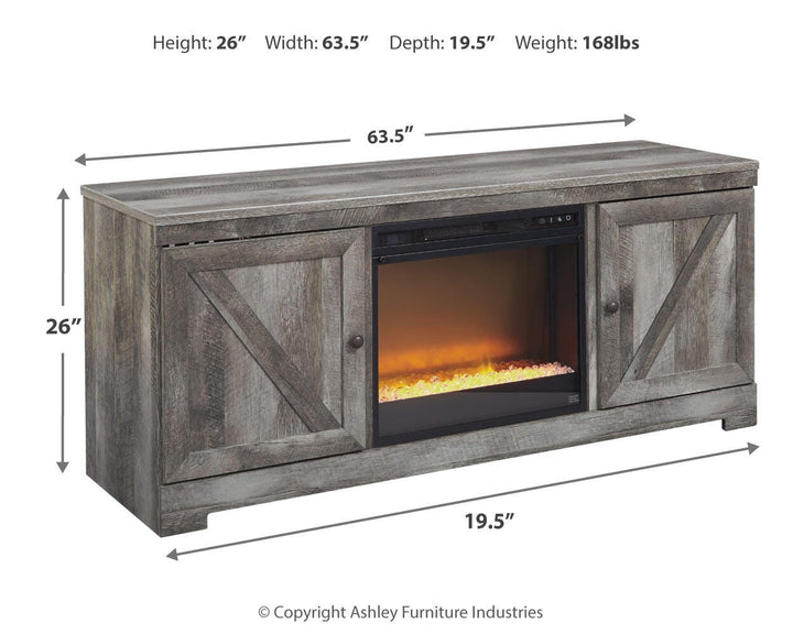 Wynnlow 63" TV Stand with Electric Fireplace - Gray (4)