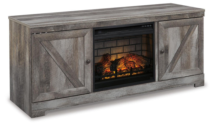 Wynnlow 63" TV Stand with Electric Fireplace - Gray (1)