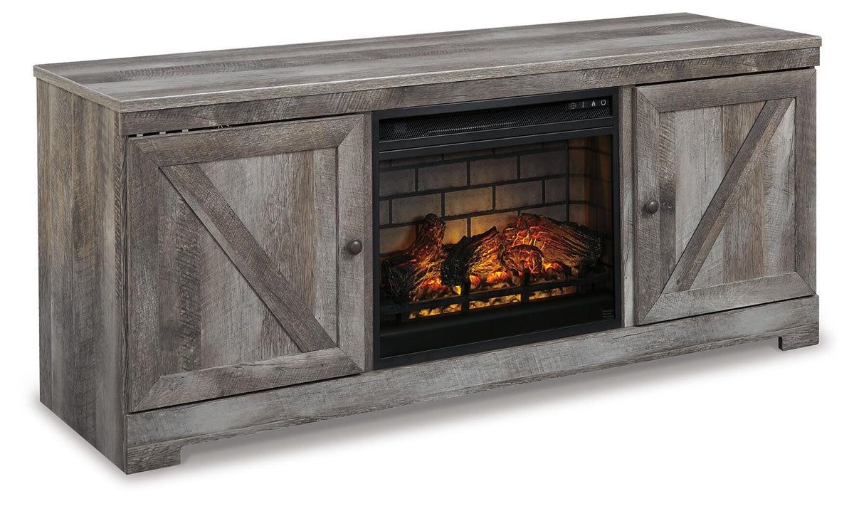 Wynnlow 63" TV Stand with Electric Fireplace - Gray (1)