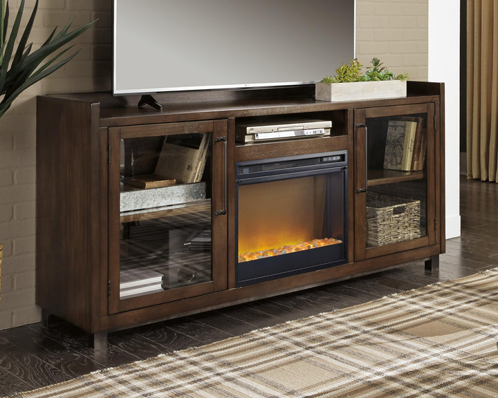Starmore 70" TV Stand with Electric Fireplace - Brown (2)