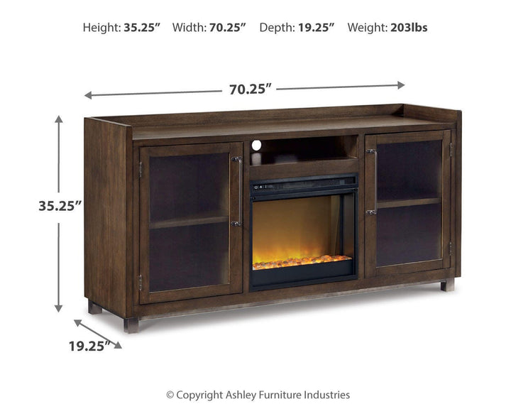 Starmore 70" TV Stand with Electric Fireplace - Brown (4)