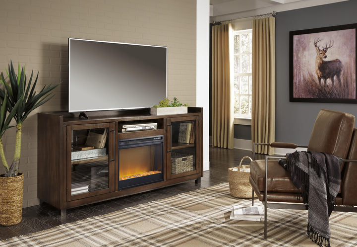 Starmore 70" TV Stand with Electric Fireplace - Brown (10)