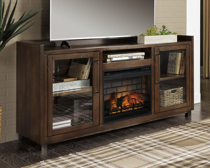 Starmore 70" TV Stand with Electric Fireplace - Brown (2)