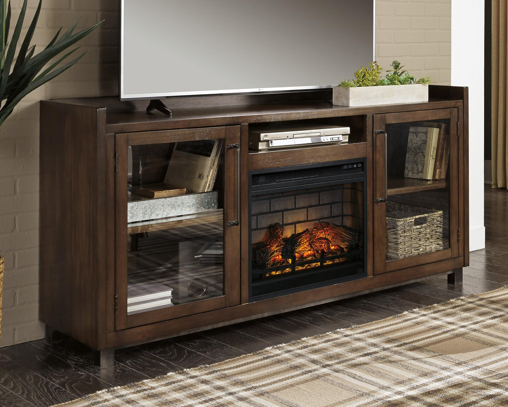 Starmore 70" TV Stand with Electric Fireplace - Brown (2)