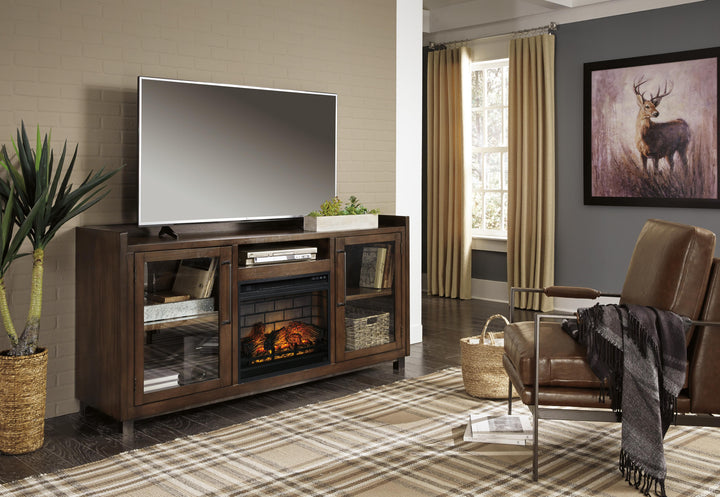 Starmore 70" TV Stand with Electric Fireplace - Brown (8)