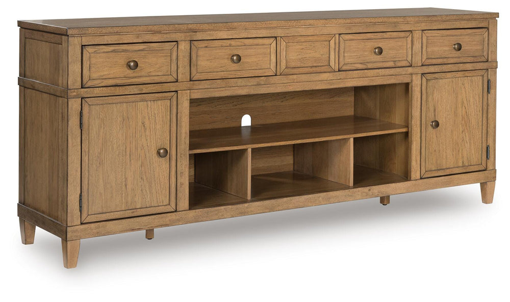 Sharlance 81" TV Stand - Light Brown (1)