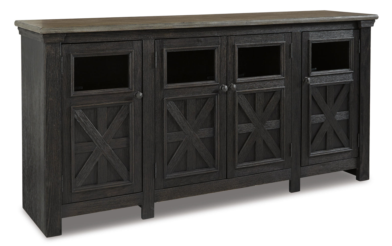 Tyler Creek 74" TV Stand - Dark Gray (1)