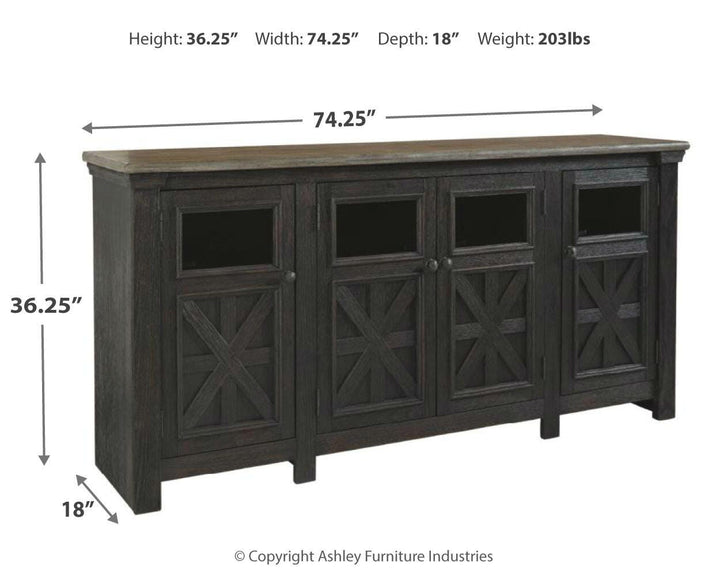 Tyler Creek 74" TV Stand - Dark Gray (4)