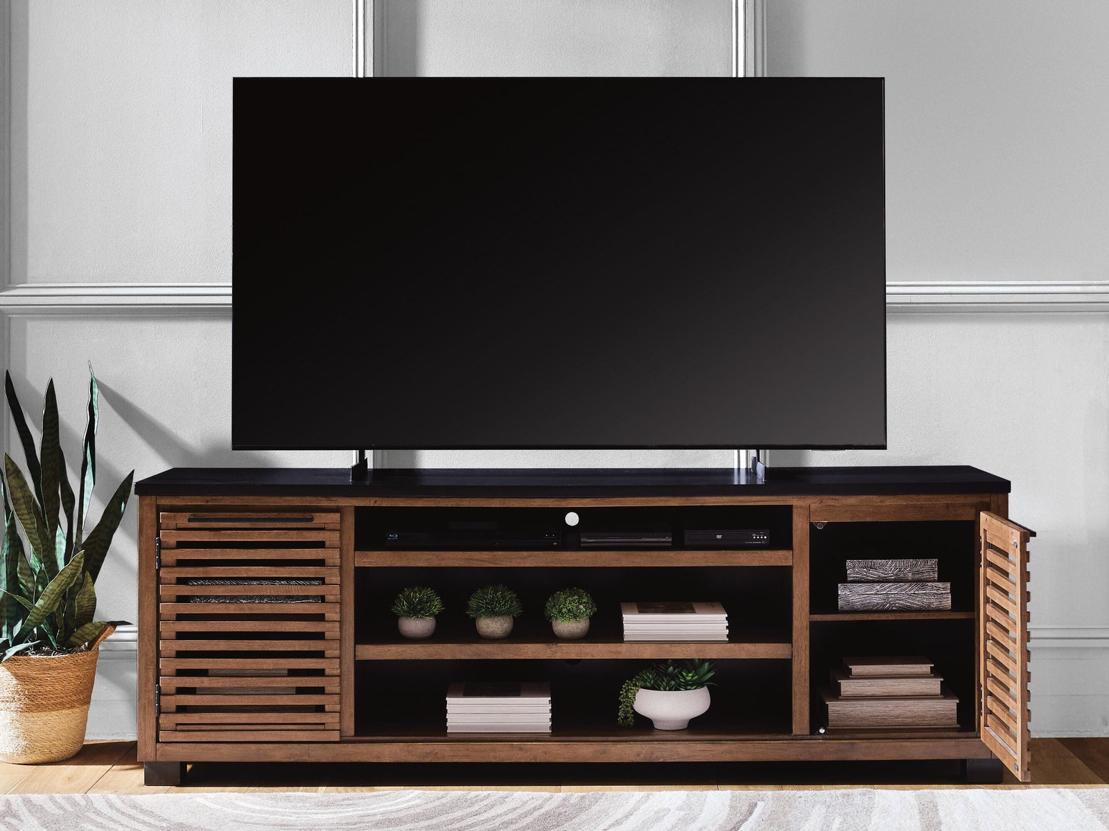 Kallari 84" TV Stand - Dark Brown (6)