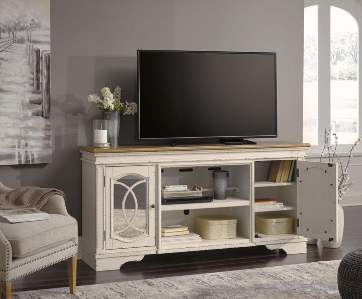 Realyn 74" TV Stand - White (8)