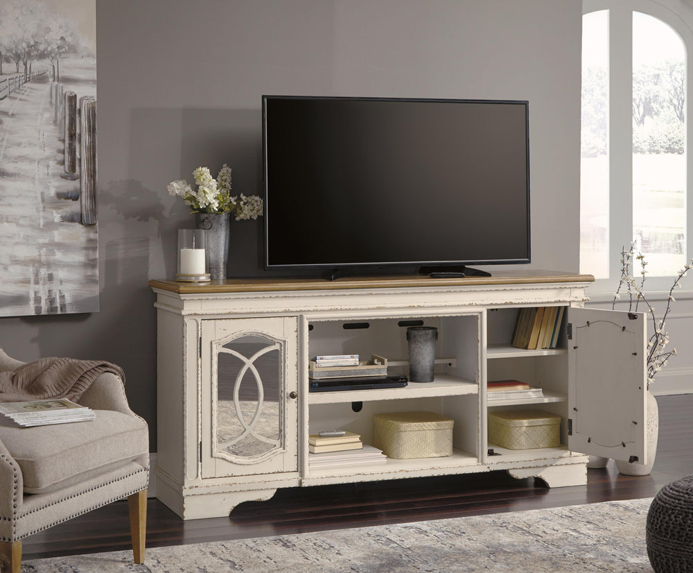 Realyn 74" TV Stand - White (8)