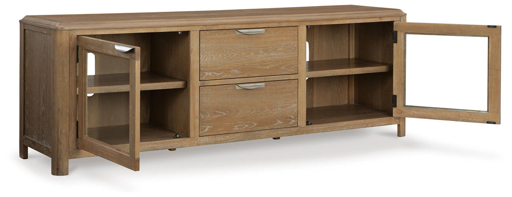 Rencott 80" TV Stand - Light Brown (3)