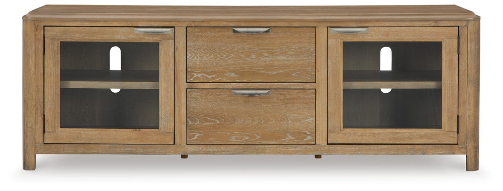 Rencott 80" TV Stand - Light Brown (4)
