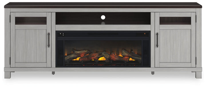 Darborn 88" TV Stand with Electric Fireplace - Dark Gray (3)