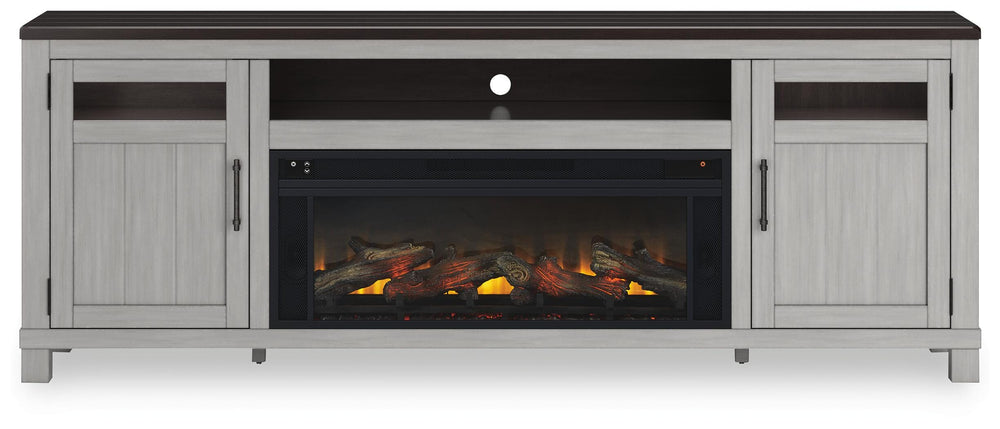 Darborn 88" TV Stand with Electric Fireplace - Dark Gray (3)