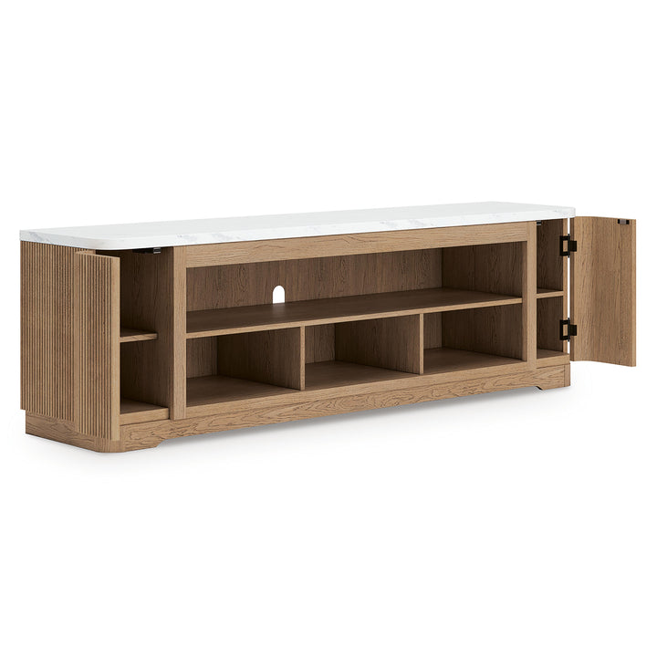 Camdill 80" TV Stand - Light Brown (1)