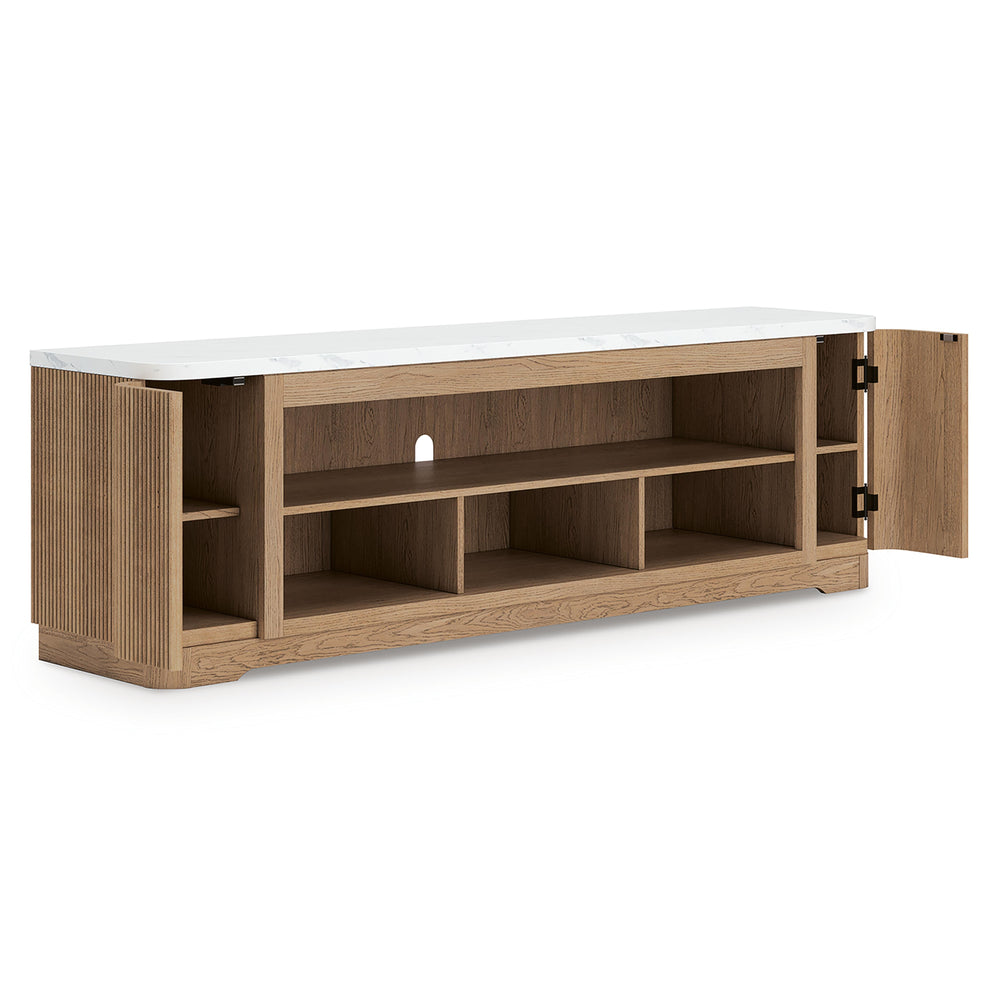 Camdill 80" TV Stand - Light Brown (1)