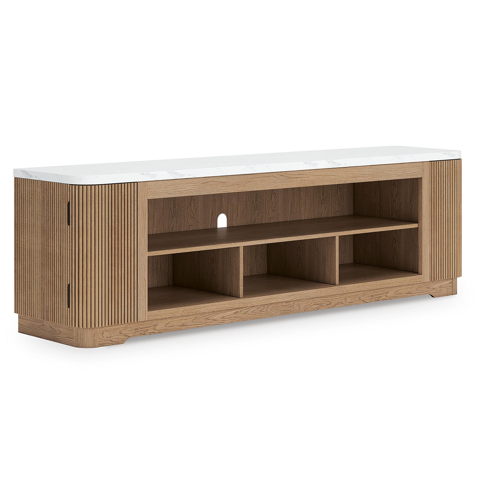 Camdill 80" TV Stand - Light Brown (2)
