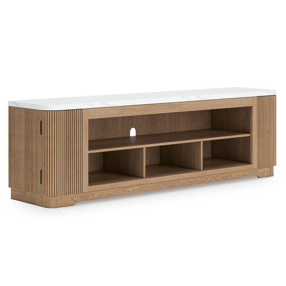 Camdill 80" TV Stand - Light Brown (2)