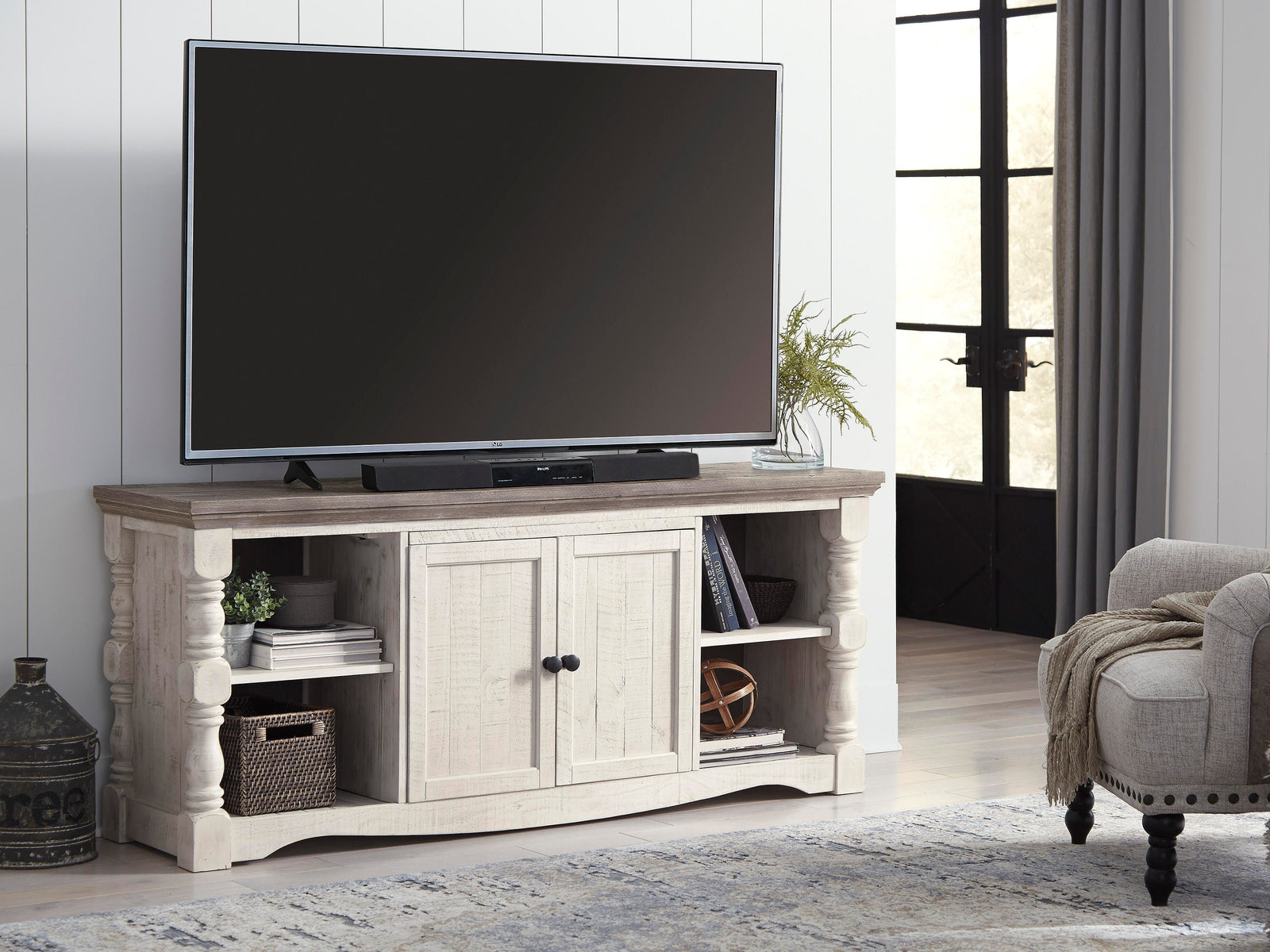 Havalance 67" TV Stand - Beige (2)