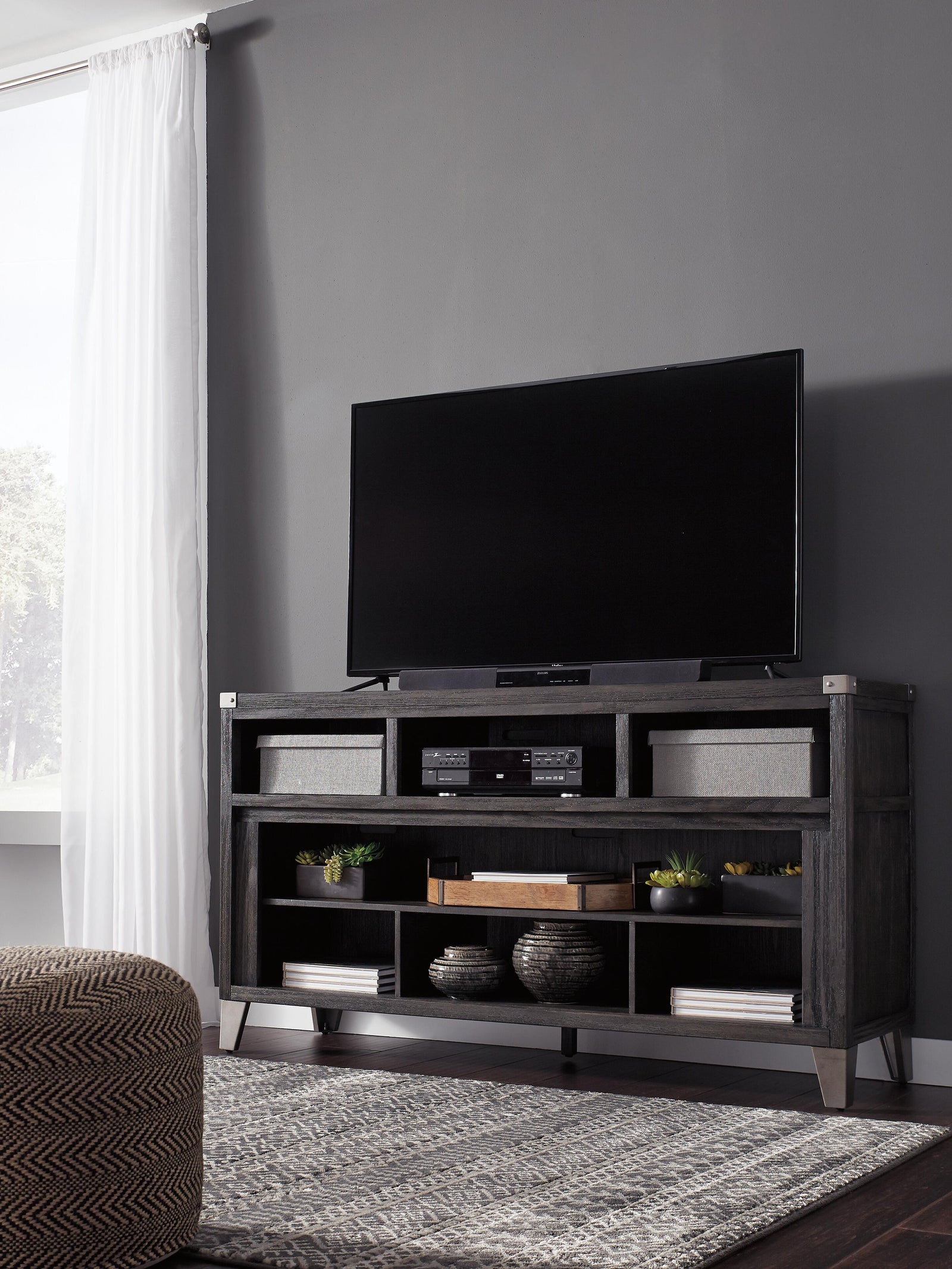 Todoe 65" TV Stand - Gray (2)