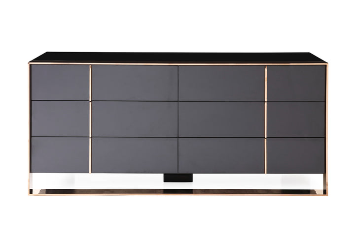 Cartier Modern Black  and  Rosegold Bedroom Set