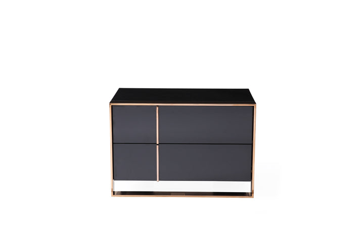 Cartier Modern Black &amp; Rosegold Bedroom Set