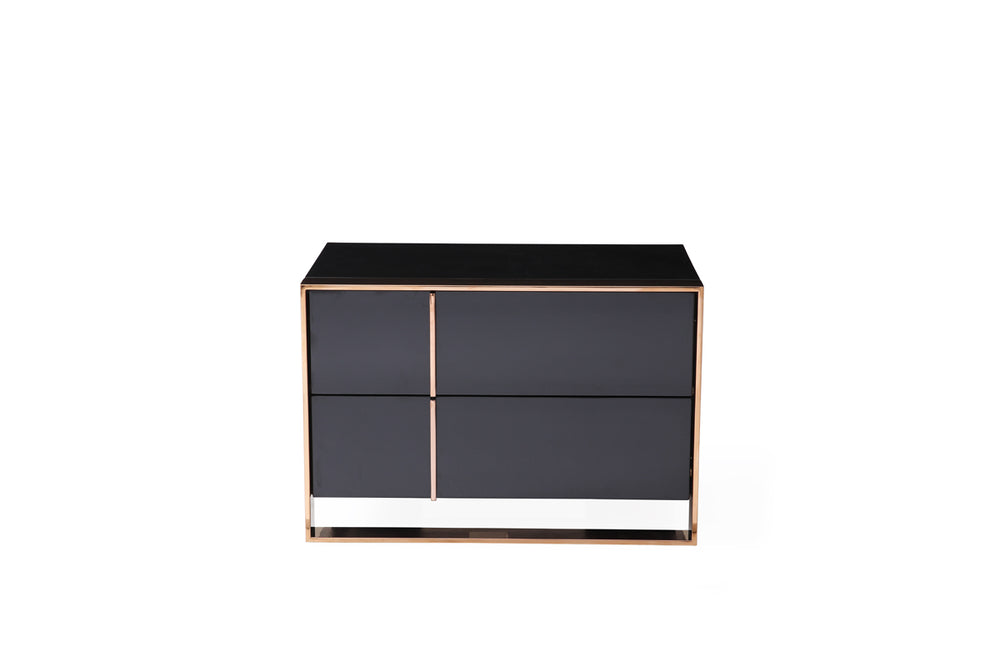 Cartier Modern Black & Rosegold Bedroom Set - View 7