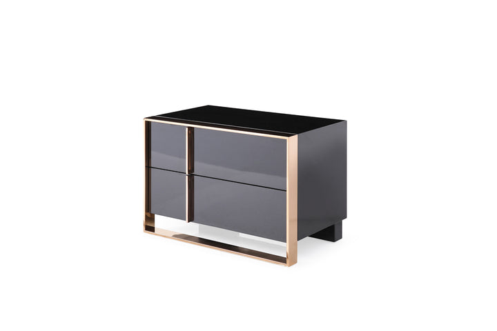 Cartier Modern Black &amp; Rosegold Bedroom Set