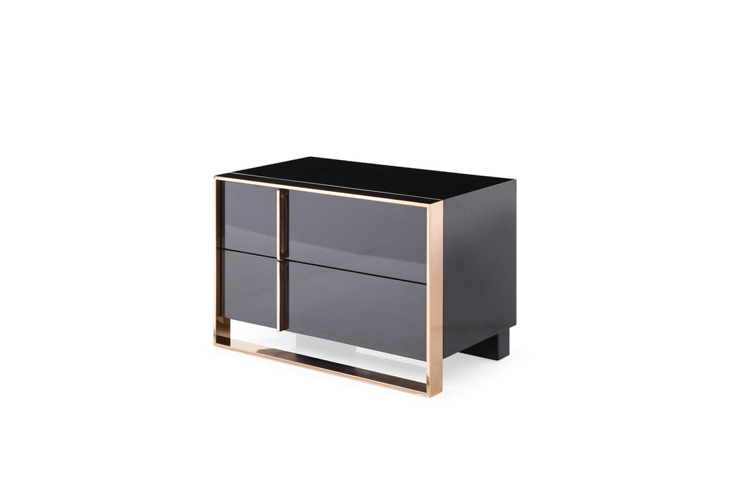 Cartier Modern Black & Rosegold Bedroom Set