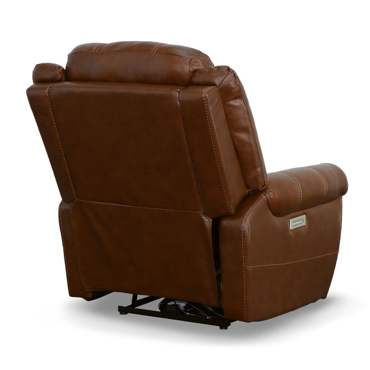 Oscar Leather Power Recliner with Power Headrest in Grizzly