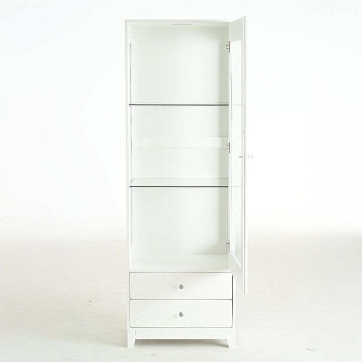 modern-upholstered-glass-display-cabinet-with-adjustable-led-light-in-white