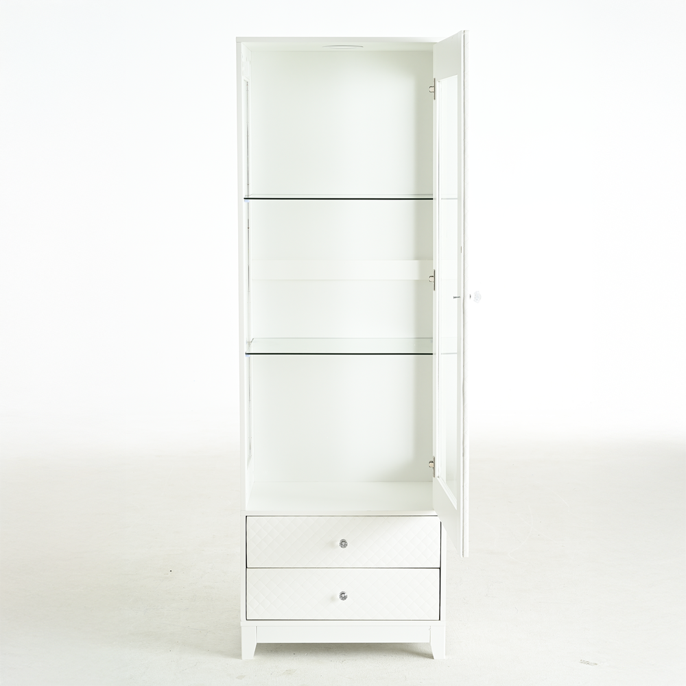 modern-upholstered-glass-display-cabinet-with-adjustable-led-light-in-white