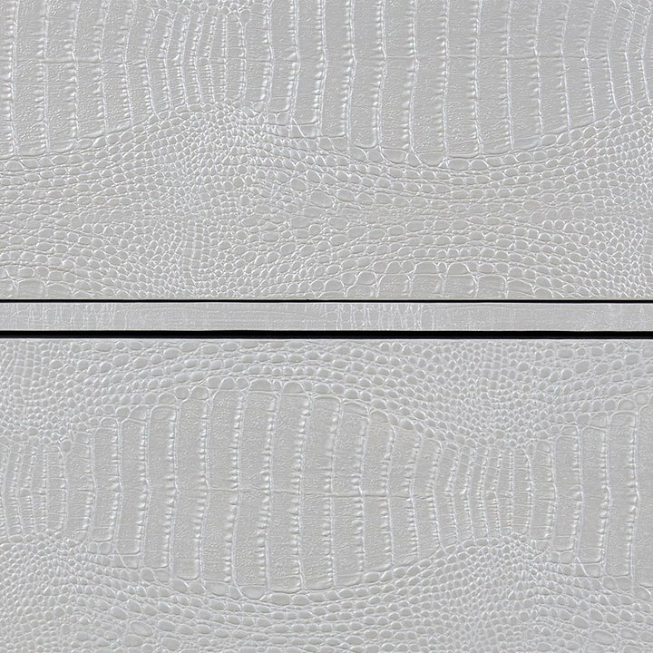 Anpu - Console Cabinet - Silver Faux Crocodile Skin