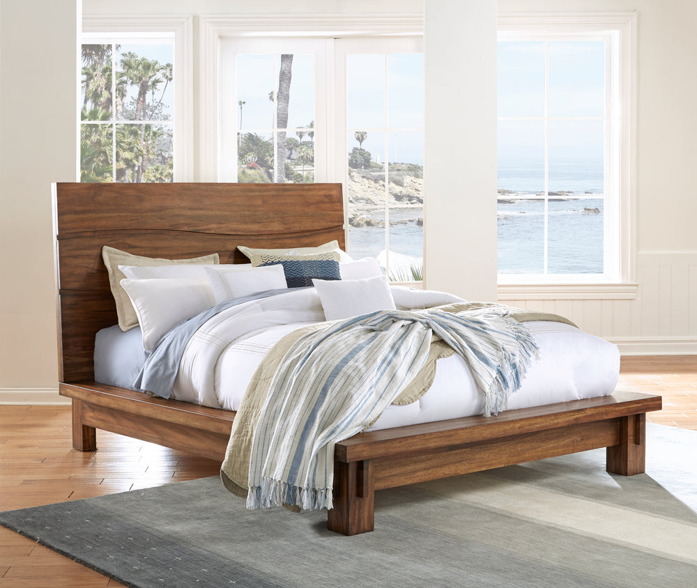 Modus Furniture 8C79P5 Ocean Solid Wood Platform Bed In Natural Sengon