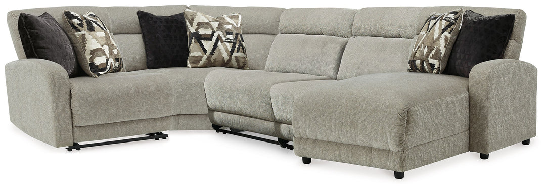 Colleyville - 5-Piece Power Reclining Sectional With RAF Chaise - Stone by Ashley Furniture product image