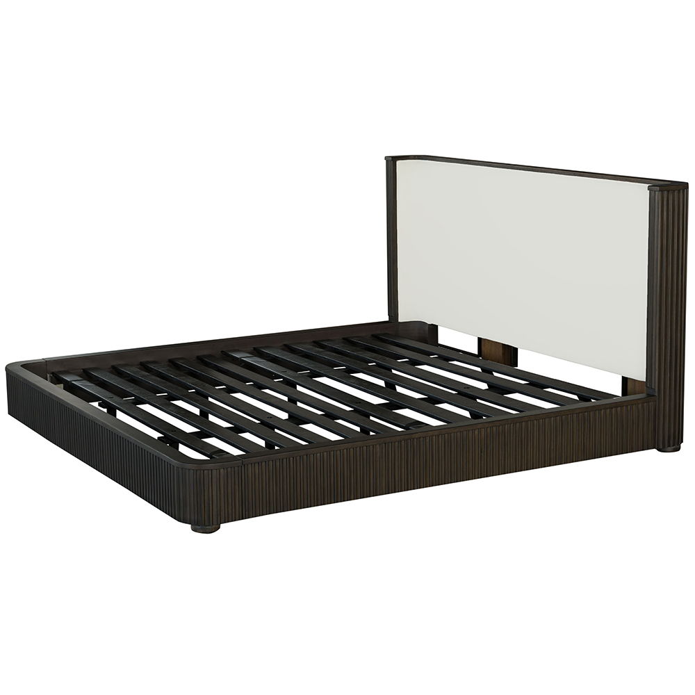 Clayten - Eastern King Bed - Fabric & Espresso