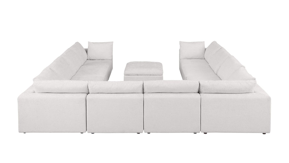 DivanItalia 1100 11-Piece U-Shaped Sectional in Top-Grain Italian Leather - Pearl