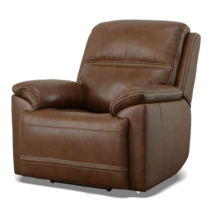 Jackson Leather Power Recliner with Power Headrest in Whiskey