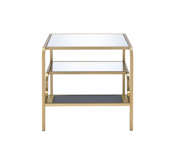 Astrid - Mirrored End Table - Gold