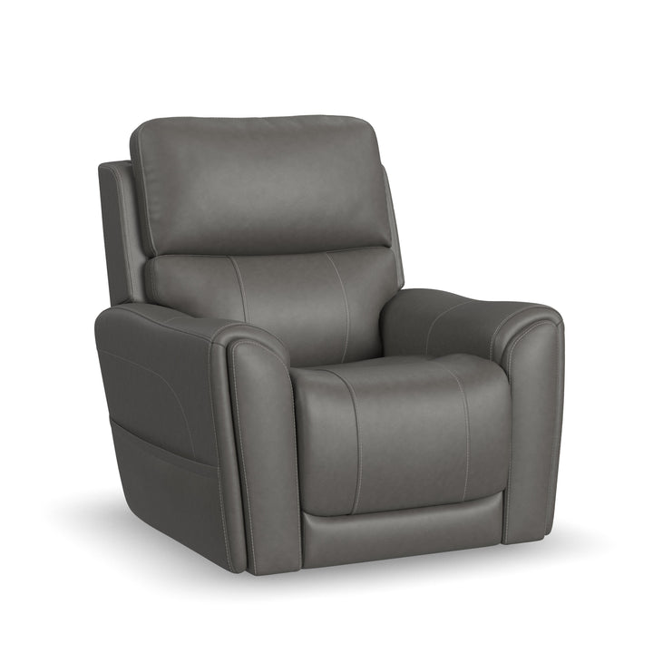 Carter Fabric Power Lift Recliner with Power Headrest, Lumbar, Heat &amp; Massage in Smoke