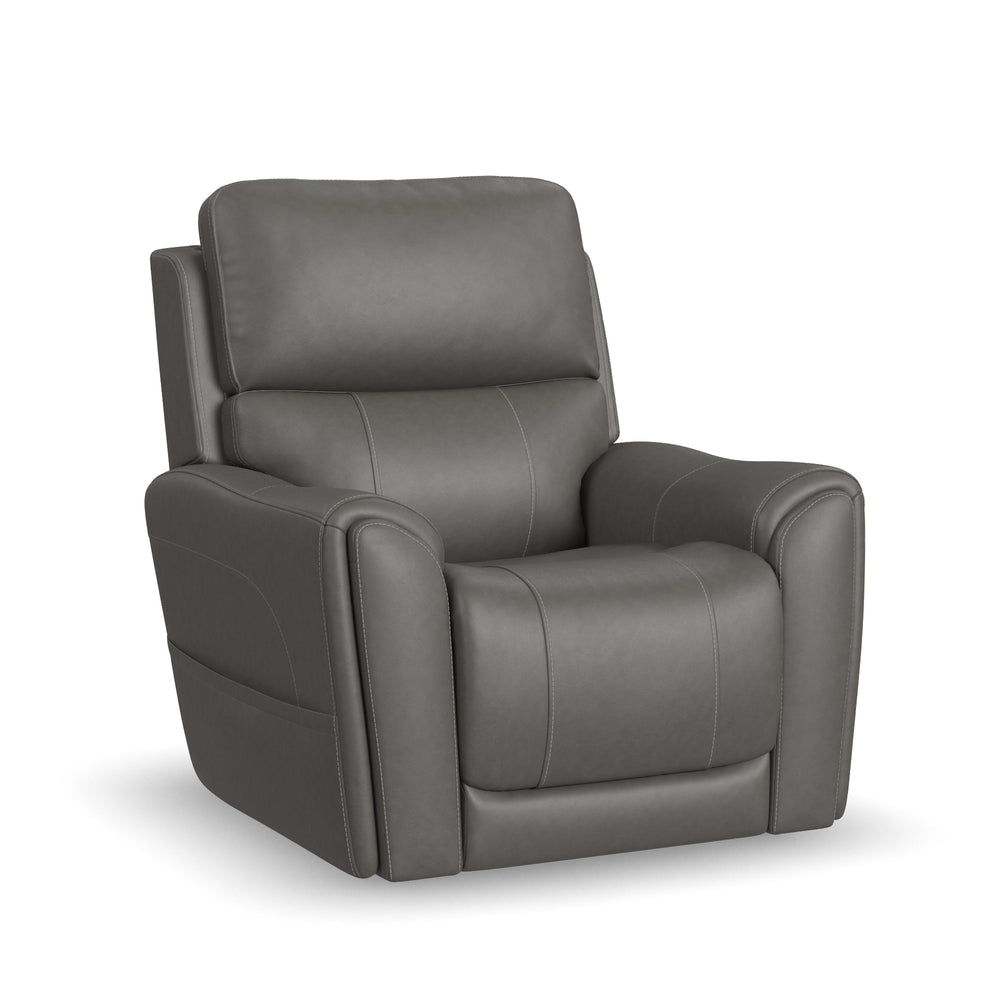 Carter Fabric Power Lift Recliner with Power Headrest, Lumbar, Heat & Massage in Smoke