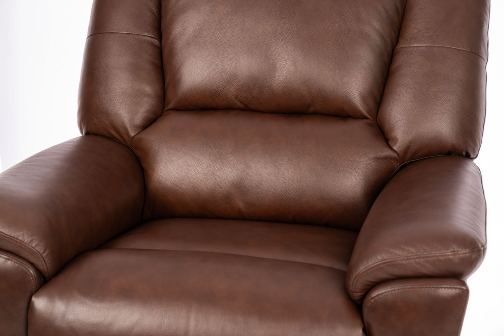 Plush Power Gliding Recliner With Power Headrest & Lumbar Tavern Brown