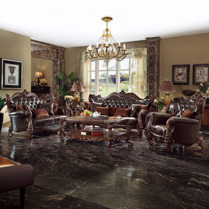 versailles-chair-with-2-pillows-two-tone-dark-brown-synthetic-leather-cherry-oak